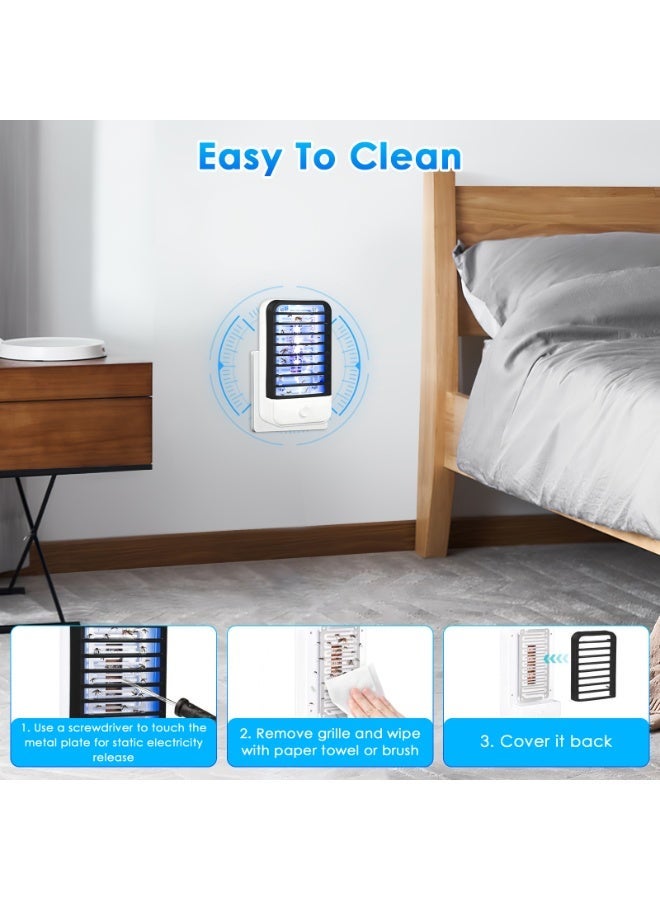 ناكسي فلاي اشبك جهاز قتل الحشرات، قاتل البعوض، جهاز قتل الحشرات للاستخدام الداخلي، فخ للحشرات صامت تمامًا وخالي من الإشعاع، مع ضوء LED للفناء، غرفة النوم، المطبخ، والمكتب لطرد البعوض (قطعتان) - Image 5